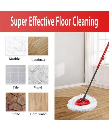 4 Pack Spin Mop Replacement Head - EasyWring Refills for Triangle Spin Mop | Microfiber Cleaning Mop for Floors - Includes Rotating Base | 4 Pack White - Buy Online on GoSupps.com
