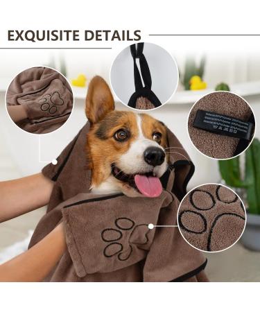 KinHwa Super Absorbent Microfiber Pet Towel for Dogs & Cats - 76CM x 127CM Dark Brown - Buy Online on GoSupps.com