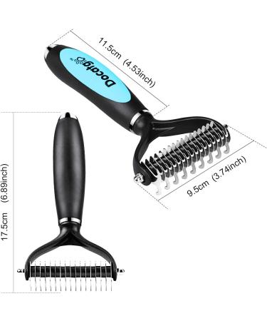 Docatgo Dematting Rakes Grooming Tool Kit for Pets - Removes Knots, Mats & Tangles - Double-Sided Brush for Small, Medium, Large Dogs, Cats, Horses & Rabbits - Buy Online on GoSupps.com