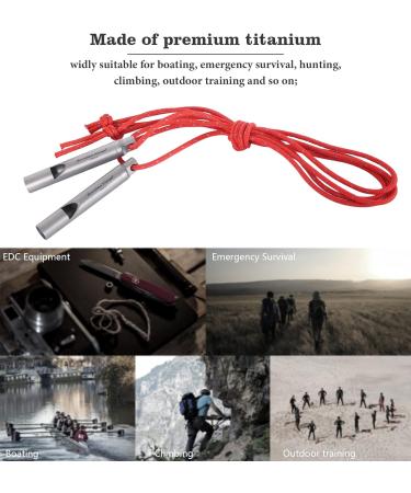 Boundless Voyage Titanium Emergency Whistle 2 Pack Outdoor Emergency Survival Camping Hiking Loud Whistle Coaches Training Sports Keychain Whistle with Lanyard - Buy Online on GoSupps.com