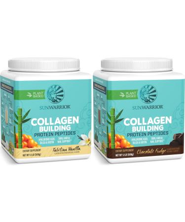 Chocolate & Vanilla Vegan Collagen Protein Powder Set | Bundle & Save | Plant Based Collagen Booster | Non-GMO No Added Sugar Soy or Dairy (20 Servings Chocolate 20 Servings Vanilla)