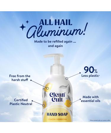 Cleancult - Lemon Verbena - Moisturizing Liquid Hand Soap - Refillable Aluminum Bottle - Made with Aloe Vera - Nourishes & Moisturizes Dry & Sensitive Skin - 12 oz - 1 Pack Lemon Verbena 12 Fl Oz (Pack of 1) - Buy Online on GoSupps.com