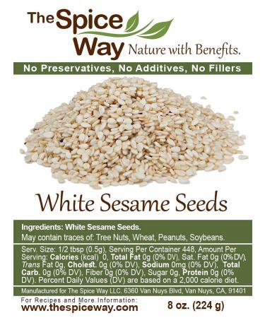 The Spice Way White Sesame Seeds - 8 oz - Premium Quality Sesame Seeds - Buy Online on GoSupps.com