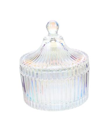 Ipetboom Manicure Cup with Lid Glass Manicure Cup Coffee Mug Holder Fruit Containers Mini Jars Clear Glass Mugs Glass with Lid Clear Jar Locker Nail Art Holding Jar European Style Snack Jar