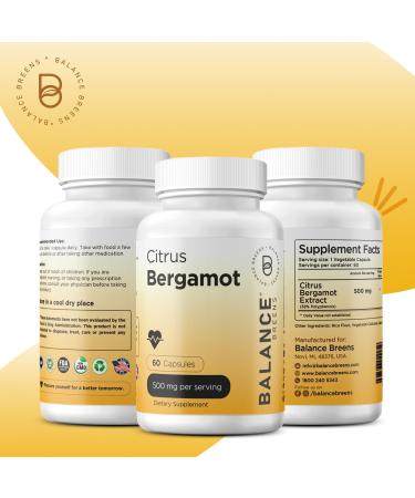 Balancebreens Citrus Bergamot 500mg 60 Vegan Capsules - Advanced Bergamot Supplement for Metabolism (60 Count (Pack of 1)) - Buy Online on GoSupps.com
