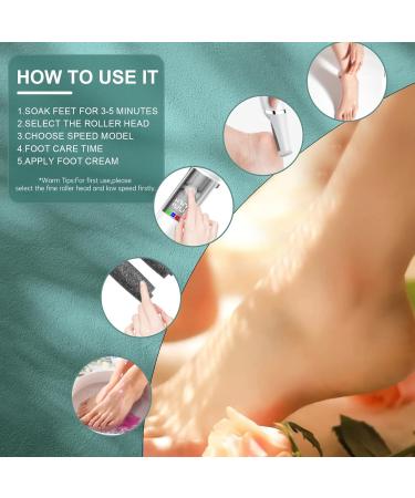 Electric Foot Callus Remover - Rechargeable Pedicure Kit with 3 Speeds 3 Rollers & Professional Foot Care Tool for Smooth Feet - Ideal Gift in Pearl White - Buy Online on GoSupps.com