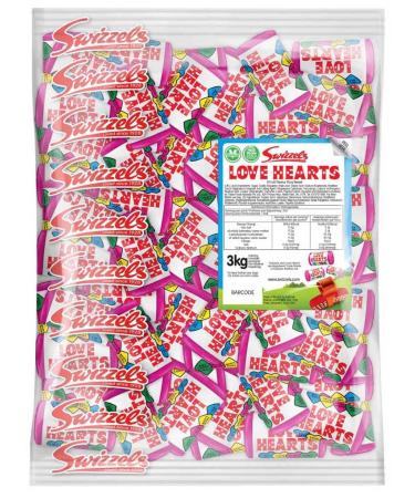 Swizzels Love Hearts Mini Rolls Candy Bag 2 x 3kg