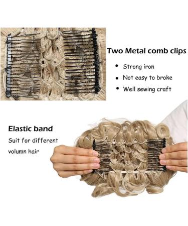 Bun Hair Piece Synthetic Large Comb Clip In Curly Hair Extension Chignon Hair Pieces Women Updo Cover Hairpiece Extension Hair Bun Hair Pieces for Women(Bleach blonde) - Buy Online on GoSupps.com
