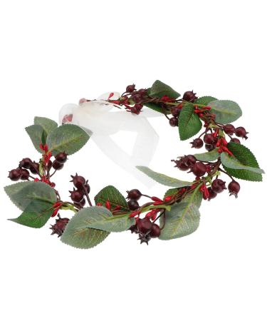 Lurrose Red Floral Crown Headband - Artificial Berry Wreath for Weddings Festivals & Parties - Buy Online on GoSupps.com