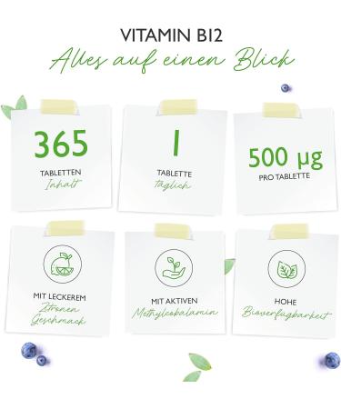 Premium Vegan Vitamin B12 Lozenges - 365 Lemon Flavored Methylcobalamin - High Dosage & Lab Tested - Buy Online on GoSupps.com
