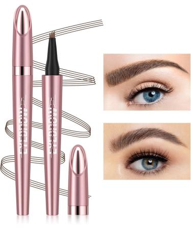 Vawolecy Waterproof Eyebrow Pencil Natural Makeup Fine Stroke Magic Eyebrow Pencil with 4 Micro Fork Tips for Women Hairlike Defined Eyebrows 3 Gray - Buy Online on GoSupps.com