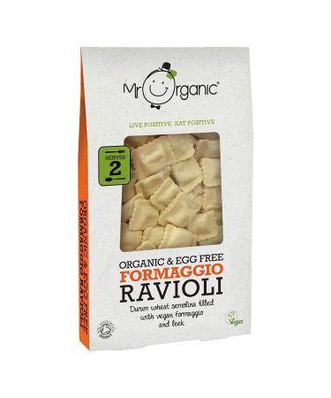 Mr Organic Formaggio Ravioli Egg Free Vegan Made with Organic Ingredients Rich and Creamy Cheese Alternative Perfect for Pasta Lovers 250g Pack