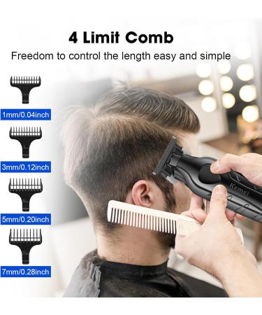 KEMEI 2269 Hair Clippers Men Professional T Blade Zero Gap Trimmer Electric Barber Trimmer Cordless Hair Clippers Rechargeable Beard Trimmer with LED Display - Buy Online on GoSupps.com