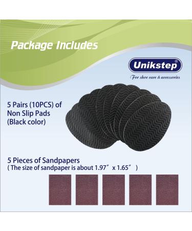 UNIKSTEP Non-Slip Shoe Sole Grips - 5 Pairs Anti-Skid Rubber Pads for Noise Reduction & Protection | Self-Adhesive Cushion (Black) - International Shipping Available - Buy Online on GoSupps.com
