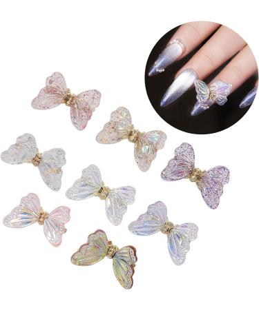 8pcs Nail Bow Decorations - Delicate Nail Art Stickers for Salon Quality Designs - International Shipping Available - Buy Online on GoSupps.com