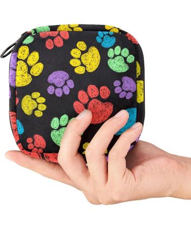 Colorful Dog Cat Paw Napkin Storage Bag with Zipper | Perfect for Teen Girls & Women - Buy Online on GoSupps.com