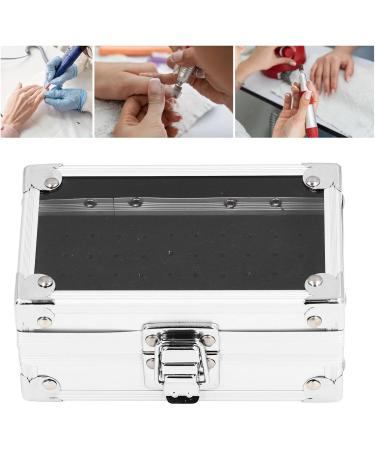 Nail Drill Bits Holder Durable Nail Drill Bits Container Multi Hole Dustproof for Technician for Salon (Silver) - Buy Online on GoSupps.com