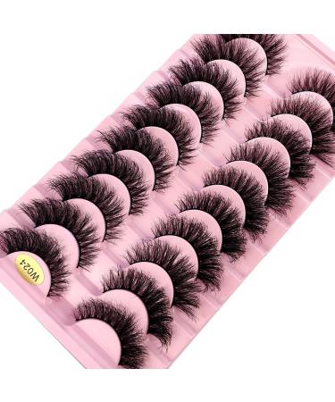 HBZGTLAD 10 Pairs Natural Thick 3D Mink False Eyelashes - Long Makeup Lashes for Beauty & Extension (W024) - International Shipping Available - Buy Online on GoSupps.com