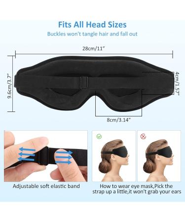 3D Sleep Mask for Men & Women | 100% Light Blocking Eye Mask with Adjustable Straps | Comfortable Travel Napper & Eyelash Extension Friendly - Buy Online on GoSupps.com