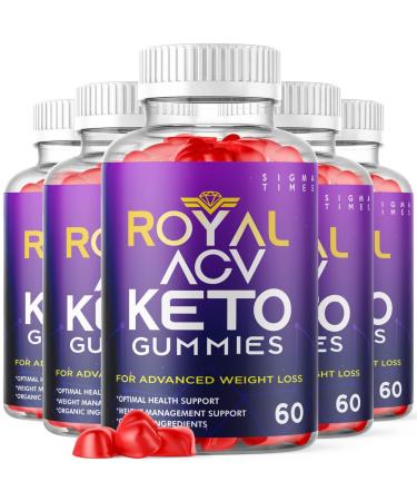 (5 Pack) Royal Keto Gummies Organic Support Belly Fat Diet - RoyalKeto ACV Gunmies Royal Keto Gummies Regal Royle Royel Men Women Gomitas Apple Cider Vinegar Supplement for Weight Loss (300 Gummies) 60 Count (Pack of 5)