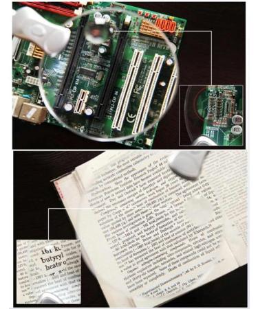 Portable Magnifier 2.5X 10X Desktop Hands Free Reading Magnifier with 2 LED Lamp and Metal Clamp for Read Hobby Crafts Model Building Soldering Full of Stars - Buy Online on GoSupps.com