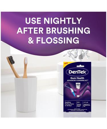 DenTek Gum Health Advanced Cleaning Kit | Oral Care Hygiene Tools - Gum Cleansing Gel Massager & Plaque Scraper - Buy Online on GoSupps.com