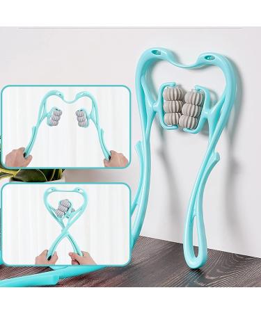 Manual Neck Massage Roller - 6 Balls Dual Pressure Point Neck Massager for Deep Shiatsu Pain Relief (Blue) | International Shipping Available - Buy Online on GoSupps.com