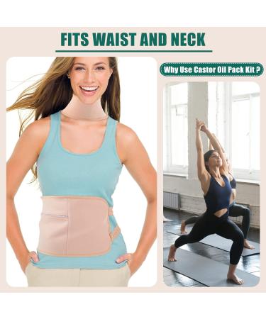 Castor Oil Pack Reusable Castor Oil Wrap with Adjustable Straps Soft Comfortable Ice/Heat Castoroil Pack Self Conditioning Aid Cotton Wrap Pack for Liver Detox Insomnia Constipation Muscle Pain Picture model set Khaki - Buy Online on GoSupps.com