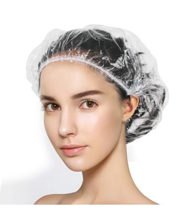 Shower Cap Disposable 30 PCS Thicker Waterproof Shower Caps Plastic Elastic Hair Bath Caps for Women Kids Girls  Home Use Travel Spa  Hotel and Hair Solon 30 Count (Pack of 1)