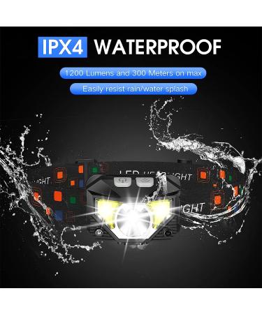 LHKNL 1200 Lumen Rechargeable Headlamp 2-Pack | Ultra-Light Waterproof LED Headlight with Red Light | 8 Modes for Outdoor Activities - Buy Online on GoSupps.com
