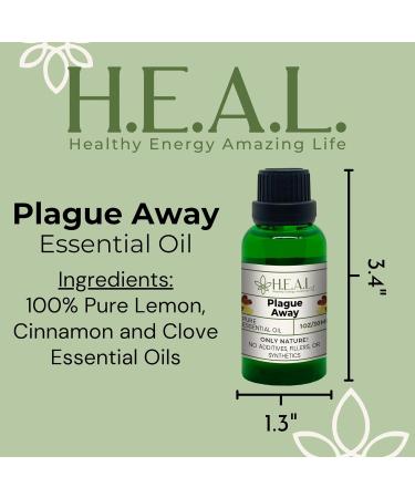 H.E.A.L.'s Plague Away Essential Oil Blend Lemon Cinnamon & Clove 1oz - Buy Online on GoSupps.com