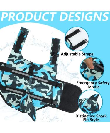 Emust Adjustable Dog Life Jacket - Safety Vest for Small/Medium/Large Dogs - Water Safety with Rescue Handle - Perfect for Swimming Pool & Beach - Blue Camouflage - Buy Online on GoSupps.com