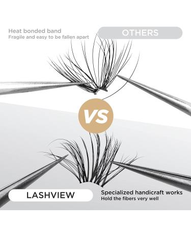 LASHVIEW Cluster Lashes - DIY 3D Eyelash Extensions, Reusable, Black, Super Thin Band, 24 Criss Cross Mix - Buy Online on GoSupps.com