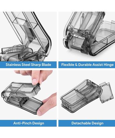 Pill Cutter 2-in-1 with Blade & Storage Compartment - Portable Splitter for Large Pills - Buy Online on GoSupps.com