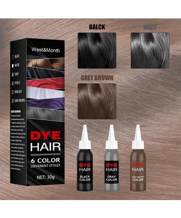 AUklOPVZZ Natural Fast Color Hair Dye Unisex Punk Style Professional Hairs Cream Liquid Long-Lasting Beauty Tool Home Use Gray Brown - Buy Online on GoSupps.com