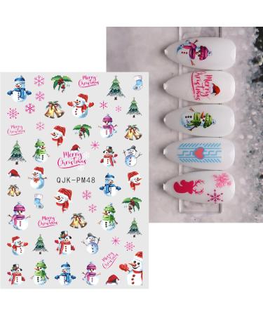 Christmas Nail Stickers 9 Sheets Self-Adhesive Nail Decal Snowman Snowflake Tree Nail Art Decoration Design Supplies - Buy Online on GoSupps.com
