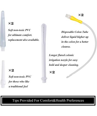 Topquafocus Enema Bag Set - 2L with 6.5ft Reusable Silicone Hoses & Pulley Valve | Ideal for Men & Women | Intestinal Cleaning Solution - Buy Online on GoSupps.com