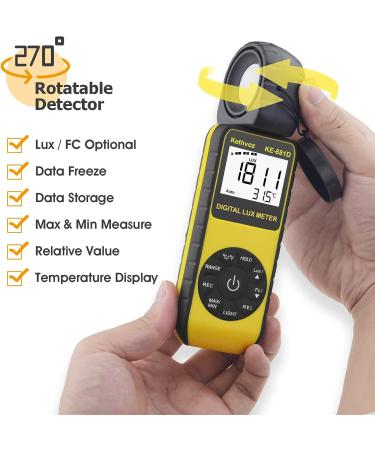 Kethvoz Digital Lux Meter - 0-1400,000 Lux for Photography, LED Grow Light, Aquarium - Foot Candle Lumen Tester - Buy Online on GoSupps.com