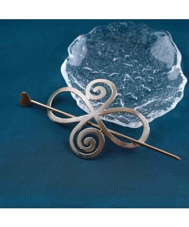 Inilbran Boho Viking Celtic Knot Hair Stick Hairpin Vintage Infinity Hair Slide Hair Clip Gold Hair Sticks Metal Long Bun Holder Clip Alloy Hair Accessories for Women and Girls Headdress - Buy Online on GoSupps.com