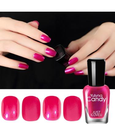 COSMOO Hot Pink Quick Dry Nail Polish Crimson Summer Nail Lacquer for Nail Art Regular Nail Polish Hot Pink 0.34 Fl Oz (Pack of 1)
