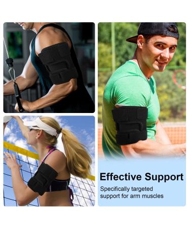Supegear Compression Bracelet for Upper Arm - Comfortable Biceps Tendinitis Support Sleeve for Pain Relief & Muscle Tension (Black) - Buy Online on GoSupps.com