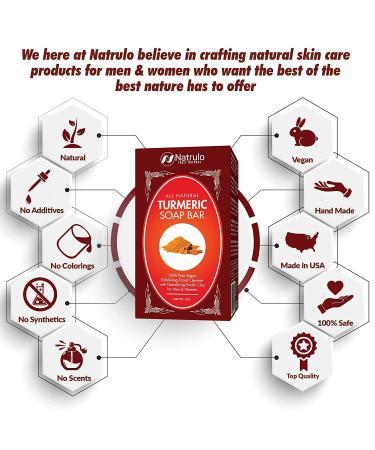 Turmeric Soap Bar 4oz - Natural Face & Body Wash for Dark Spots - Vegan Exfoliating Cleanser with Kaolin Clay - Turmeric Healing Skincare - Buy Online on GoSupps.com