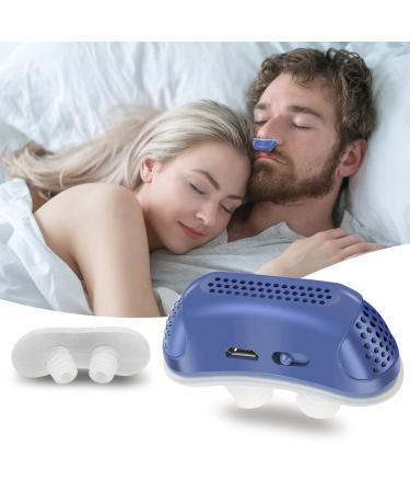Anti Snoring Devices Electric Snoring Solution for Men Women Strength Solution Stop Snoring for Men Women - Double Eddy Current Stop Blue