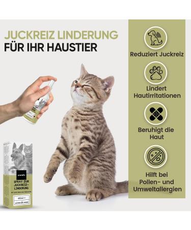 Animigo Anti-Itching Spray for Dogs & Cats - 250ml Fur Care with Aloe Vera & Tea Tree Oil - Natural Wound Spray for Itchy Skin Allergies Hot Spots & Parasites - Buy Online on GoSupps.com