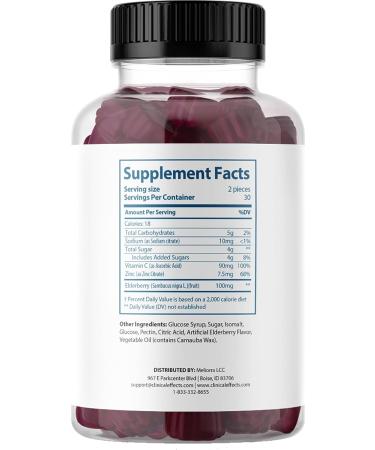 Daily Immune Support Elderberry Gummies with Zinc & Vitamin C - 60 Gummies for Adults - Immunity Defense Support - Made in the USA - Buy Online on GoSupps.com