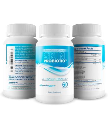 Skin Probiotic Blue Antioxidant Method For Skin And Gut - Our Best Anti Aging Skin Supplement - Anti Wrinkle Supplements For Women & Men - Prime Biome Probiotics Anti-Aging Reactivate Capsules - Buy Online on GoSupps.com