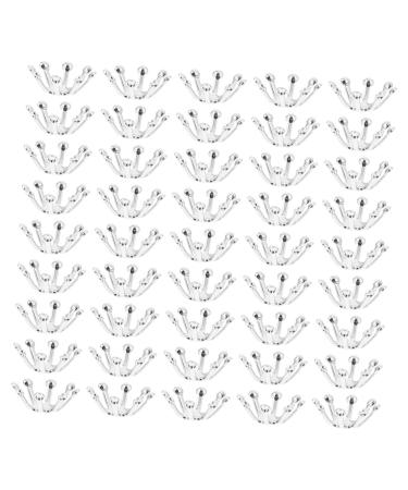 Ipetboom 50pcs Hairpin Accessories Metal Bride Brooch 1X1cm Silver