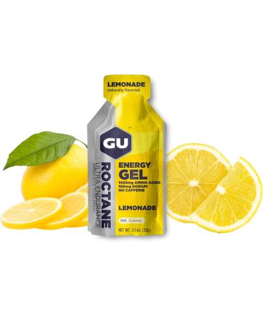 GU Roctane Energy Running Gels - 4 Gel Taster Pack - Sports Energy Gels For Running Cycling Triathlon (4 x 32g Sachets) (Lemonade) - Buy Online on GoSupps.com