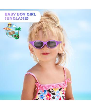 Hifot Baby Boy Girl Polarized Sunglasses | UV Protection Flexible Kids Sunglasses Purple | Ages 6 Months to 2 Years - Buy Online on GoSupps.com