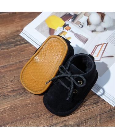 Sonsage Baby Unisex Velvet Booties | Anti-Skid Sole Toddler Fleece Boots 3-6 Months - Black - Buy Online on GoSupps.com